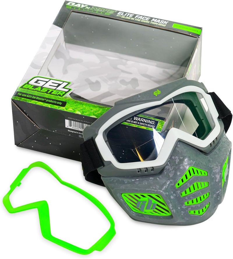 Gel Blaster Elite Face Mask - Glow in The Dark Tactical Face Mask with Detachable Goggles & Adjustable Headband - Facemask with Vented Jaw Frame Fits All Types of Faces - for Ages 14+ - Image 1